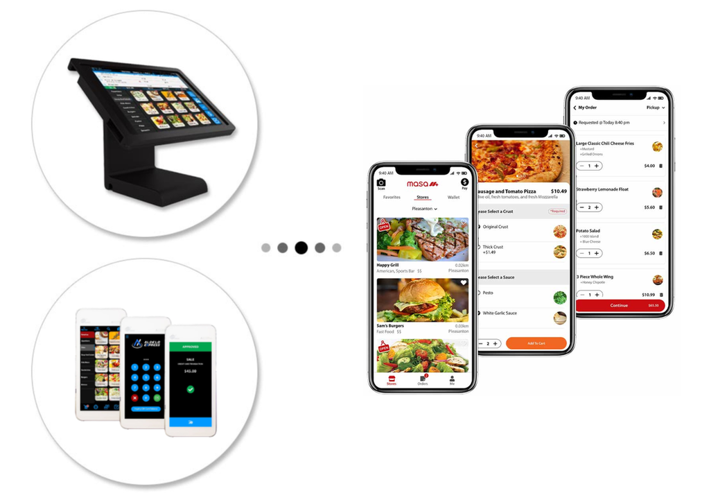 Aldelo express restaurant POS seamlessly integrated with masa+ online ordering