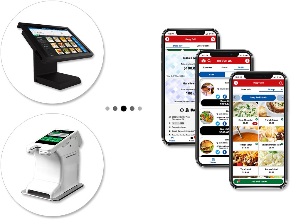 Aldelo express restaurant POS seamlessly integrated with masa+ online ordering